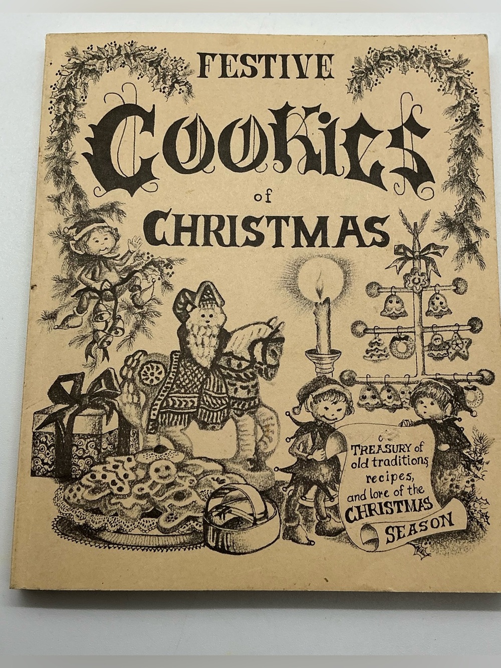 Vintage Festive Cookies of Christmas Holiday Recipe Book Cookbook